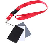 Juego de tarjetas de equilibrio de color gris/blanco, determinar los valores de exposición, relaciones de luz, equilibrio de color y densidad con correa portátil para cámaras digitales y