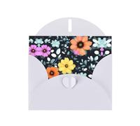 Juego de tarjetas de felicitación blancas con interior en blanco, hermosas flores coloridas impresas en papel perlado, tarjetas de cumpleaños, bodas y aniversarios