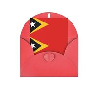 Juego de tarjetas de felicitación con diseños impresos de la República Democrática de Timor-Leste, incluye sobres y rojo a juego