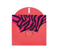 Juego de tarjetas de felicitación con estampado de cebra, tigre, leopardo, rosa, con interior en blanco, elegantes tarjetas de notas de papel perla roja y sobres a juego