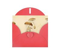 Juego de tarjetas de felicitación de 15,2 x 10,16 cm, diseño vintage de hongos comestibles con sobre, invitaciones de boda/cumpleaños