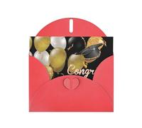 Juego de tarjetas de felicitación de ceremonia de graduación rojas de 6 x 4 pulgadas con sobre, invitaciones de boda/cumpleaños