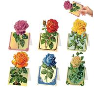 Juego de tarjetas de felicitación de pintura de diamantes, 3D DIY Diamond Christmas Blessing Greeting Best Wish Card Making Kits para familiares y amigos, regalo hecho a mano, Rosa-1