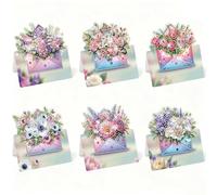 Juego de tarjetas de felicitación de pintura de diamantes, 3D DIY Diamond Christmas Blessing Greeting Best Wish Card Making Kits para familiares y amigos, hecho a mano, sobre de regalo