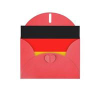 Juego de tarjetas de felicitación rojas con sobres, tarjetas en blanco con impresión de bandera de Alemania para cumpleaños, día de San Valentín e invitaciones de fiesta