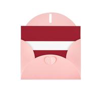 Juego de tarjetas de felicitación rosas con sobres, tarjetas en blanco con impresión de bandera de Letonia para cumpleaños, día de San Valentín e invitaciones de fiesta