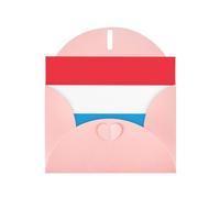 Juego de tarjetas de felicitación rosas con sobres, tarjetas en blanco con impresión de bandera de Luxemburgo para cumpleaños, día de San Valentín e invitaciones de fiesta