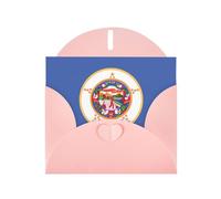 Juego de tarjetas de felicitación rosas con sobres, tarjetas en blanco con impresión de la bandera del estado de Minnesota para cumpleaños, día de San Valentín e invitaciones de fiesta