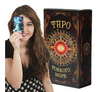Juego de tarjetas de tarot, The World Oracle Deck, 4,06 x 2,36 pulgadas Mysterious Adivination Cards, Russian Edition, Creative Fortune-Telling Tool, 78-Card Set for Family and Friends