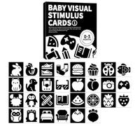 Juego de Tarjetas Flash para bebés Blanco y Negro de Alto Contraste para recién Nacidos Tarjetas de Contraste de estimulación de visión de 18x18 cm para bebés de 0 a 3 Meses