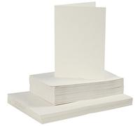 Juego de tarjetas y sobres, tamaño de tarjeta 10,5 x 15 cm, tamaño sobre 11,5 x 16,5 cm, color blanco roto, 50 juegos