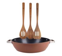 Juego de tartera ø32x8cm en aluminio forjado + 3 utensilios de cocina en madera agros san ignacio