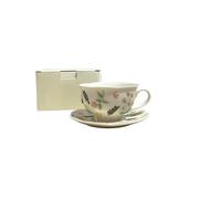 Juego de taza de café y platillo de cerámica en relieve, pintado a mano, arte de flores, té, tarde, tridimensional, taza pequeña para agua, leche, hogar, oficina, 260 ml, pareja