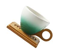 Juego de taza de café y platillo, tazas de cerámica para café con leche y capuchino con bandeja, taza de té navideña, mini juego de té de porcelana, cuenco 3D