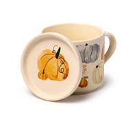 Puckator Juego de taza de porcelana y posavasos/tapa - Calabaza - Té, desayuno, café