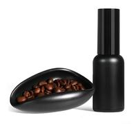 Juego de taza medidora y bandeja dosificadora de vidrio para porciones de granos de café y reducción estática antes de moler para varios métodos (negro)
