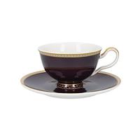 Maxwell & Williams Teas & C’s Kasbah Taza de Té y Plato de Porcelana, 15,5 cm / 200 ml - Violeta
