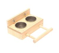 Juego de tazas de alimentación de jaula para loros + perca, juego de percha multifunción, accesorios de pie, suministros de jaula para loros