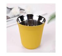 Juego de tazas de café de acero inoxidable, tazas de café aisladas con platillo, vasos de 160 ml para desayuno, leche y agua