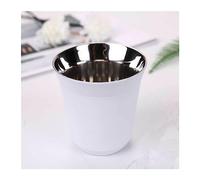 Juego de tazas de café de acero inoxidable, tazas de café aisladas con platillo, vasos de 160 ml para desayuno, leche y agua