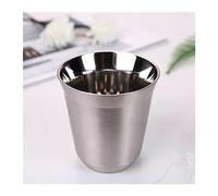 Juego de tazas de café de acero inoxidable, tazas de café aisladas con platillo, vasos de 160 ml para desayuno, leche y agua