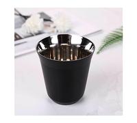 Juego de tazas de café de acero inoxidable, tazas de café aisladas con platillo, vasos de 160 ml para desayuno, leche y agua