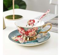 Juego de Tazas de Café，Juego Tazas de Cafe 200ml, Tazas para Cafe China de Hueso, Juego de Cafe Porcelana，Taza de Café de Porcelana para Hogar, Oficina（Paquete de Regalo）