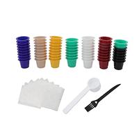 Juego De Tazas De Cápsulas De Café Recargables Con Cuchara De Cepillo, Cápsulas De Cápsulas De Café Desechables Para Nespresso (60 Tazas, 10 Películas De Sellado)