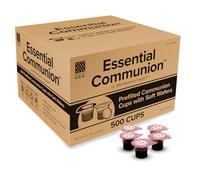 Juego de tazas de comunión precargadas y obleas para celebración de la Santa Eucaristía en hospitales, campamentos de verano y más, caja de 500, hecho con jugo de uva Concord y oblea