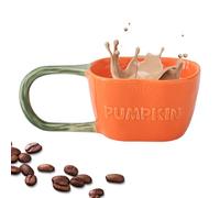 Juego de tazas de taza de calabaza - taza de calabaza de Halloween con cuchara de tapa | Taza de café de cerámica de otoño para niños Regalo para mujeres | Pumpkin Leche Calcoo Boave Hot | Com