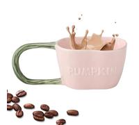 Juego de tazas de taza de calabaza - taza de calabaza de Halloween con cuchara de tapa | Taza de café de cerámica de otoño para niños Regalo para mujeres | Pumpkin Leche Calcoo Boave Hot | Com