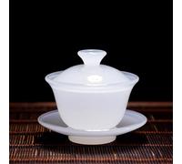 Juego de tazas de té chino de porcelana Jade Blanco - Juego Kung Fu en cerámica esmaltada, juego de degustación personalizable perfecto para regalo elegante y decoración del hogar (juego de té)