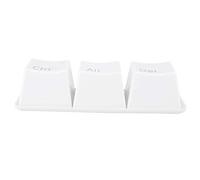 Juego de Tazas de té con Forma de botón de Teclado de Taza de Agua Creativa Blanca de 3 Piezas con Bandeja para Uso doméstico