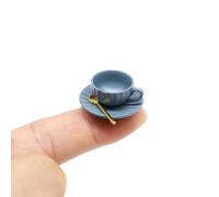 Juego de tazas de té en miniatura, platillo y cuchara, accesorio para casa de muñecas, mini tazas de café, taza de café expreso, juego de tazas de té para casa de muñecas, suministros de adorno de