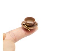 Juego de tazas de té en miniatura, platillo y cuchara, accesorio para casa de muñecas, mini tazas de café, taza de café expreso, juego de tazas de té para casa de muñecas, suministros de adorno de
