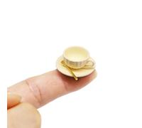 Juego de tazas de té en miniatura, platillo y cuchara, accesorio para casa de muñecas, mini tazas de café, taza de café expreso, juego de tazas de té para casa de muñecas, suministros de adorno de