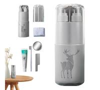 Juego de tazas de viaje, multifunción, portátil de viaje, must-haves, compacto de baño organizador, Leak-Proof Containers, for Business Trip School Camping Use, 8,27 x 2,68 x 2,68 pulgadas, Gris, Se