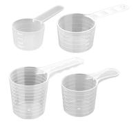 Juego de tazas medidoras de 4 Uds., cucharas medidoras de plástico de 40/50/70/100ml con escala transparente para cocinar y hornear en la cocina
