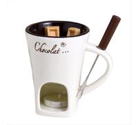 Juego de tazas para fondue, chocolate, queso, leche, crema, fundidor de mantequilla individual, taza para hornear, candelabro blanco