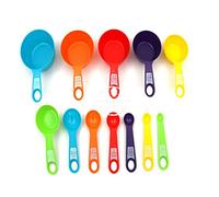 Juego de tazas y cucharas de medir de colores, 12 Uds., seguro, saludable, fácil almacenamiento, herramientas de medición de cocina apilables DIY