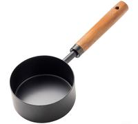 Juego de tazas y cucharas medidoras de acero inoxidable con asas de madera de nogal, 8 herramientas de cocina para hornear para ingredientes secos y líquidos precisos, acabado dorado y negro (R)