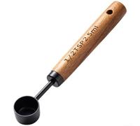 Juego de tazas y cucharas medidoras de acero inoxidable de alta calidad con asas de nogal sólido para tareas precisas de porción de ingredientes de cocina (M)