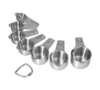 Juego de tazas y cucharas medidoras de acero inoxidable de alta calidad, herramientas de horneado resistentes para el hogar, cocina, 7 piezas de cuchara medidora con escala