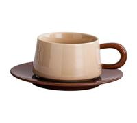 Juego De Tazas Y Platillos De Cerámica Creativos para Café: Elegantes Tazas De Té para La Merienda, Colección De Tazas De Café De Cerámica para Restaurantes Y Uso Doméstico. Brown 250ML