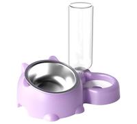 Juego de tazón de gato de comida y agua, con dispensador de agua, tazón de alimentación para mascotas, tazón de alimentación y agua, 16 grados para gatos y perros