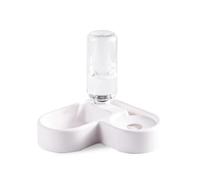 Juego de tazones de Agua y Comida para Mascotas, tazones Dobles de Doble propósito para Perros y Gatos con Botella de Agua automática para el hogar Ahorro de Espacio Diseño en