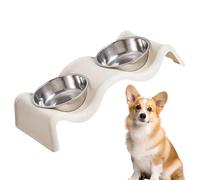 Juego de tazones de alimentación y agua para perros | Cuencos de alimentación doble para mascotas | Sturdy Pet Feeder Bowls for Dogs, Cats, and Puppies, Ideal for Mealtime at Home or Travel