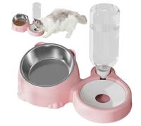 Juego de tazones de Comida y Agua, tazón automático de Agua Potable, alimentador Doble de Acero Inoxidable para Gatos y Perros | 2-en-1 Desmontable, Resistente al Deslizamiento, fácil de Limpiar,