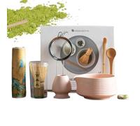 Juego De Tazones De Matcha | 8 Piezas Tazón Y Batidor De Matcha - Accesorios De Cerámica Para Preparación De Té Puerta Látigo Casa Viaje Desayuno Meditación