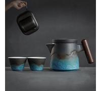 juego de té chino, taza de té de cerámica china, Juego de té azul de cerámica, juego de Ceremonia de té de viaje, taza de té portátil for acampar, juegos de té de Kung Fu, juego de regalo de tetera ja